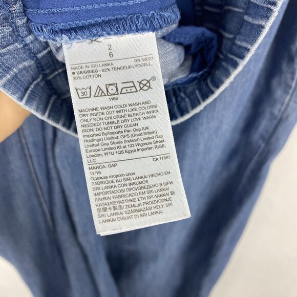 Gap Women Versatile Jogger Pants Chambray Dark Indigo Blue Tencel Pull On Size 2 - Picture 5 of 5